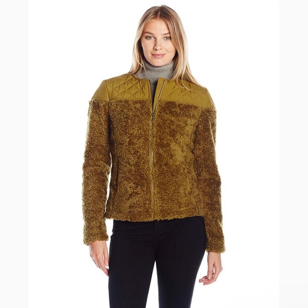 PrAna Women’s Sherpa Good Lux Jacket S Light Brown Quilted Full Zip